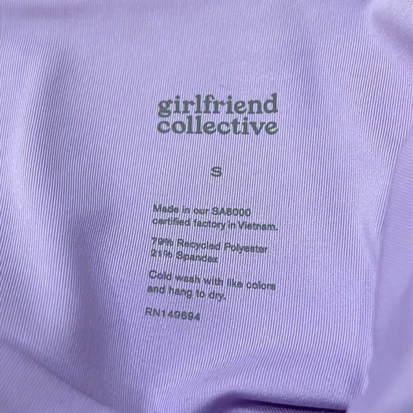 Girlfriend Collective #4008 High Waist 7/8 Leggings Small Purple - Picture 7 of 8